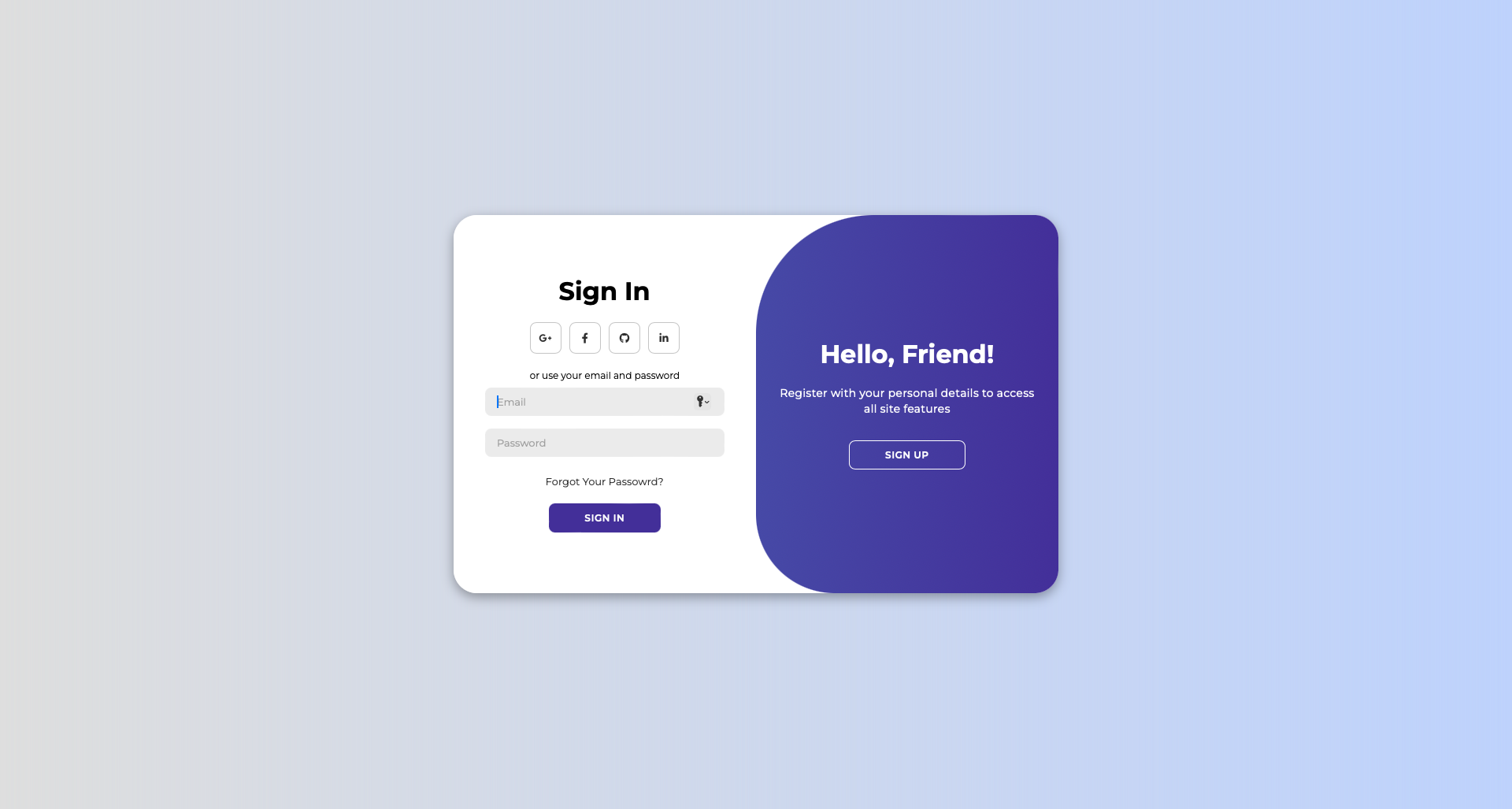 Animated Login Page (purple)